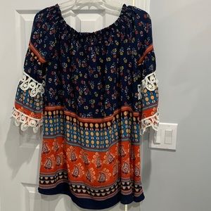 Jodifl off the shoulder flowy dress or oversized shirt size Large